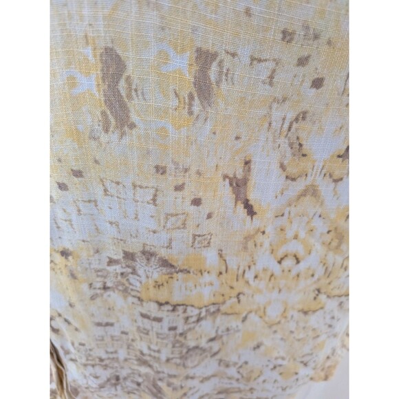 Chico's Top Women's M/1 Yellow Beige Aztec Style Button Up Shirt Artsy Southwest - Picture 7 of 13